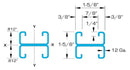 eSTRUT™ Cold Form Strut Channel, 12 Gauge, 1-5/8" x 1-5/8" Back-to-Back