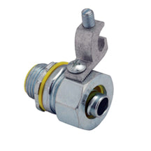 Liquid Tight Connectors, Straight, with Ground Lug, Insulated, Steel & Malleable