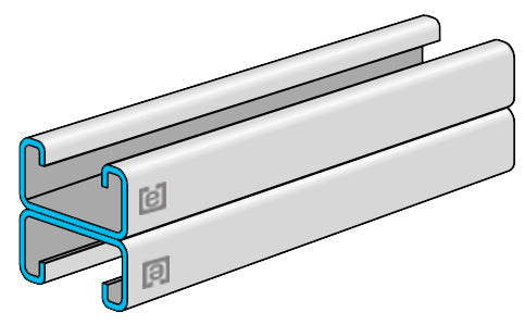 eSTRUT™ Cold Formed Strut Channel, 14 Gauge, 1-5/8" x 1-5/8" Back-to-Back