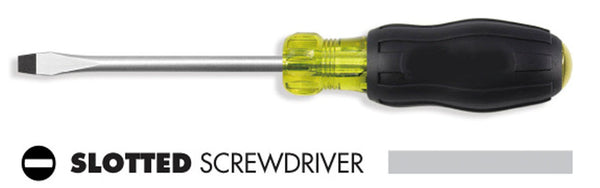 Slotted Screw Drivers, with Cushioned Grip & Handle ID